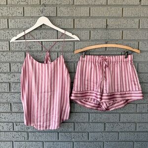Victoria's Secret Women’s Pink Satin Cami Pajama Set Size XS